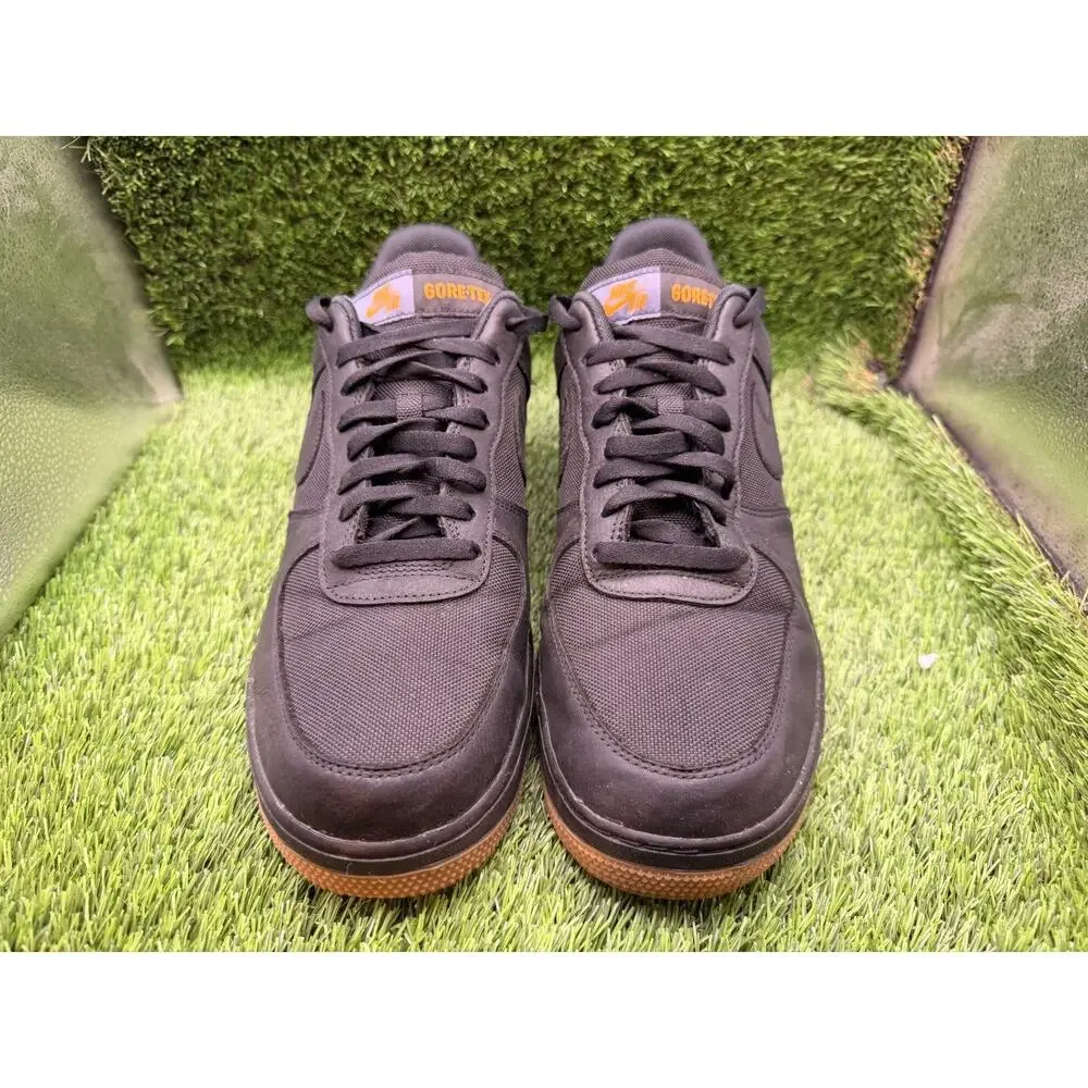 Nike Air Force 1 CK2630-001 Athletic Shoes Men 13 Black Leather Gore-Tex Running